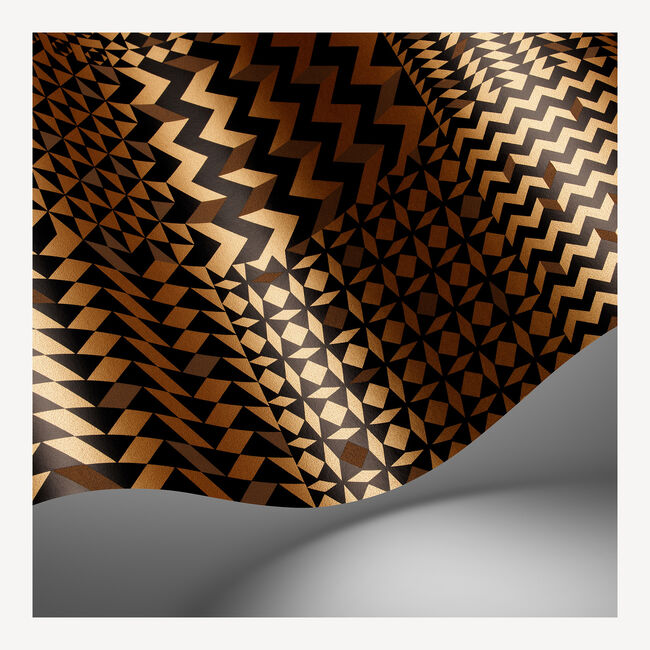 Shop Fornasetti Wallpaper Geometrico In Black & Gold