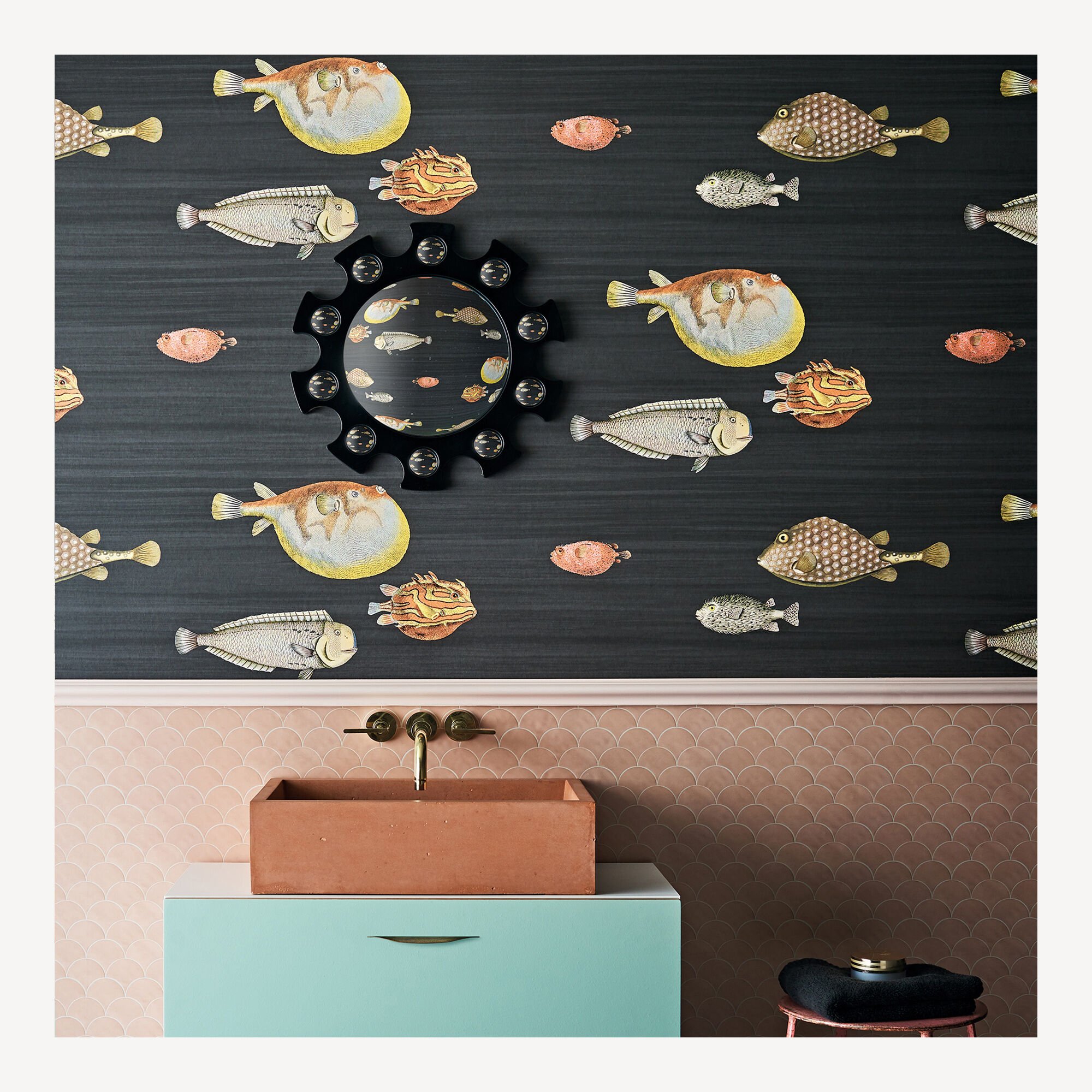 Clouds Wallpaper Gilver and Charcoal | Fornasetti®