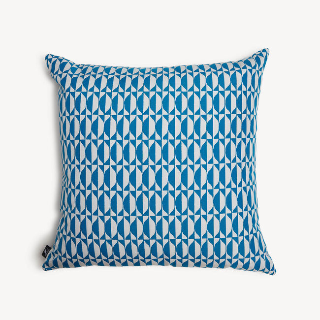Shop Fornasetti Outdoor Cushion Losanghe In Turquoise/white