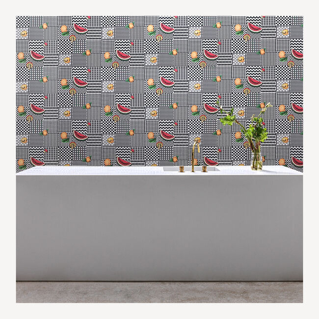 Shop Fornasetti Wallpaper Frutta E Geometrico In Original