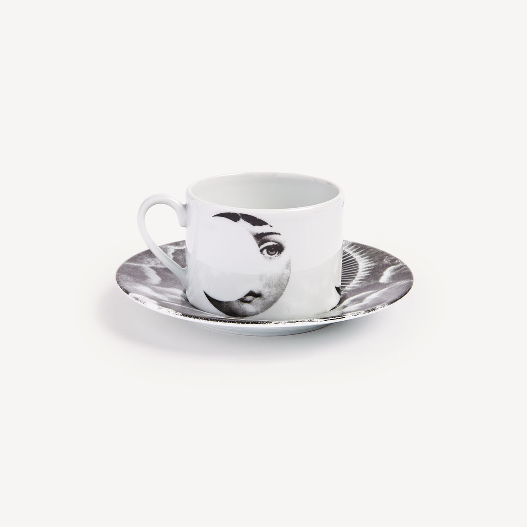 Tazza tè Tema e Variazioni Sole e Luna in bianco/nero