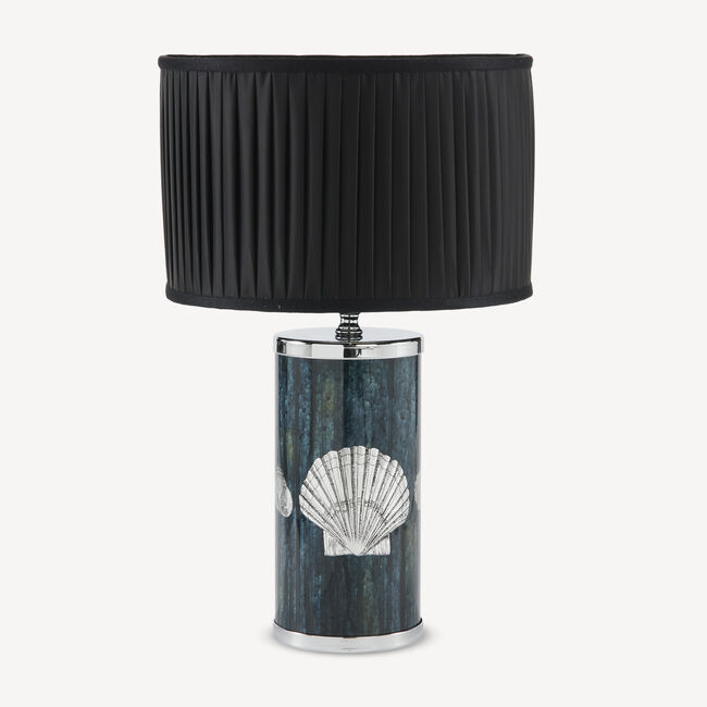 Fornasetti Semi-cylindrical Lampshade In Pleated Fabric In Black
