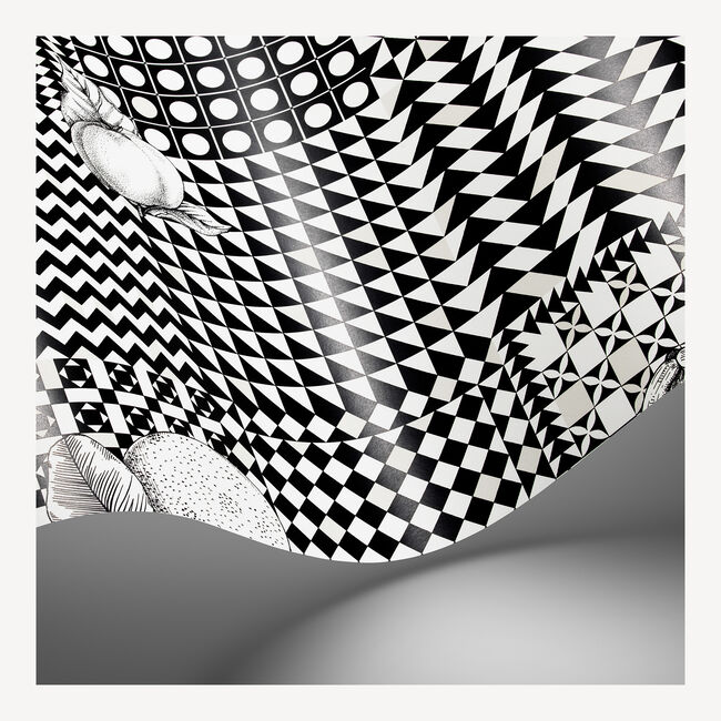 Shop Fornasetti Wallpaper Frutta E Geometrico In Black & White