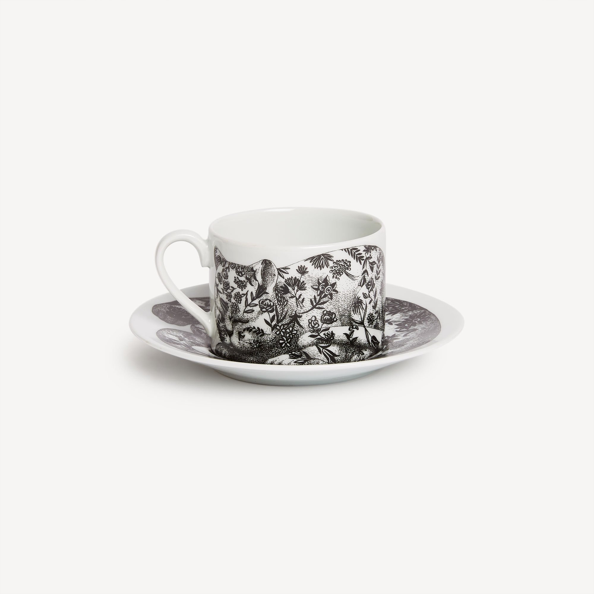 Fornasetti High Fidelity cat tea cup - White