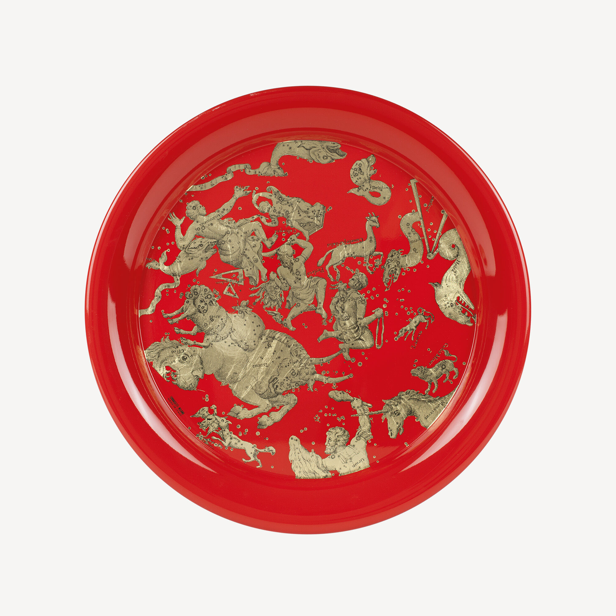 Tray Emisfero in Gold/Red | Fornasetti®