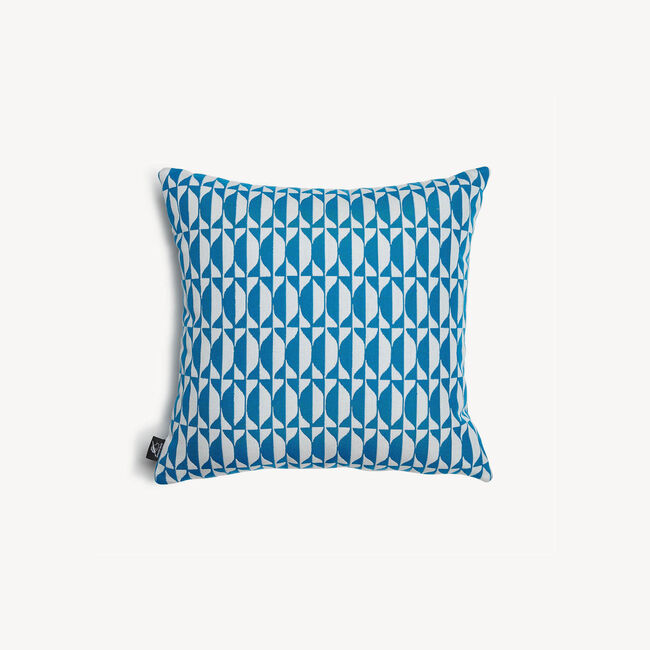 Shop Fornasetti Outdoor Cushion Losanghe In Turquoise/white